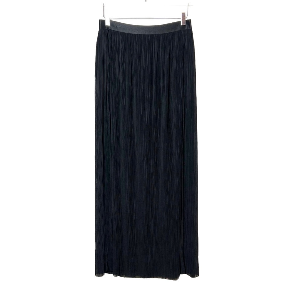 Express Crinkle Pleat Side Slit Women’s Black Maxi Whimsy Witchy Core Skirt Sz M